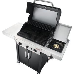 The Charbroil NZ 3 Burner Professional Series 3400B Infrared Gas BBQ Grill with hood up