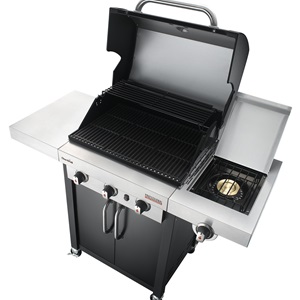 The Charbroil NZ 3 Burner Professional Series 3400B Infrared Gas BBQ Grill with hood up