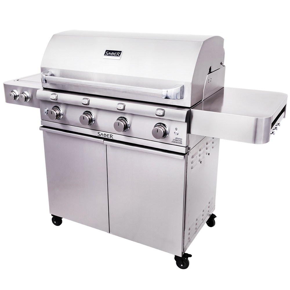 Premium 4 Burner Stainless Steel 700 BBQ Saber NZ Barbecue Grills