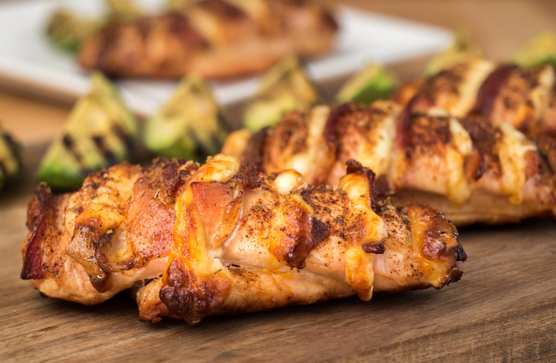 BBQ Bacon Mozzarella Cheese Hasselback Chicken Recipe CharBroil NZ