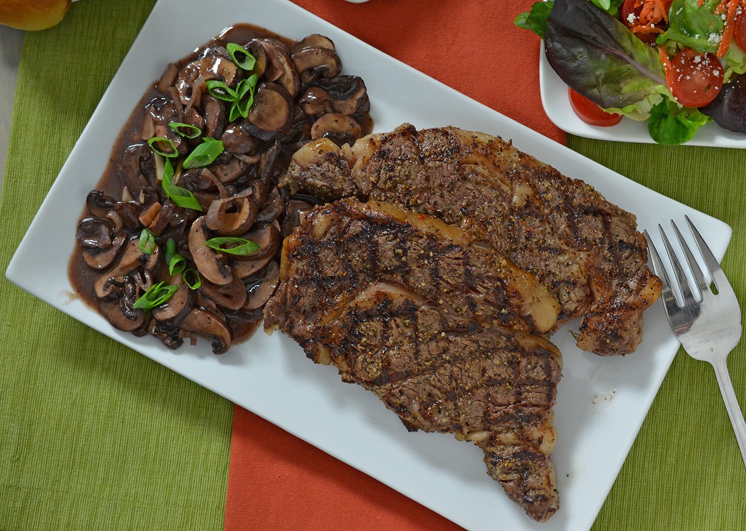 BBQ Ribeye Steaks with Portobello Mushroom Sauce Recipe CharBroil NZ